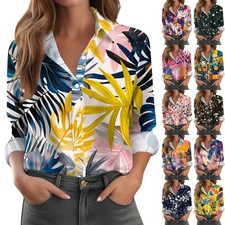 Women's Shirt Blouse Print Button Long Sleeve Casual Basic Shirt Collar Regular
