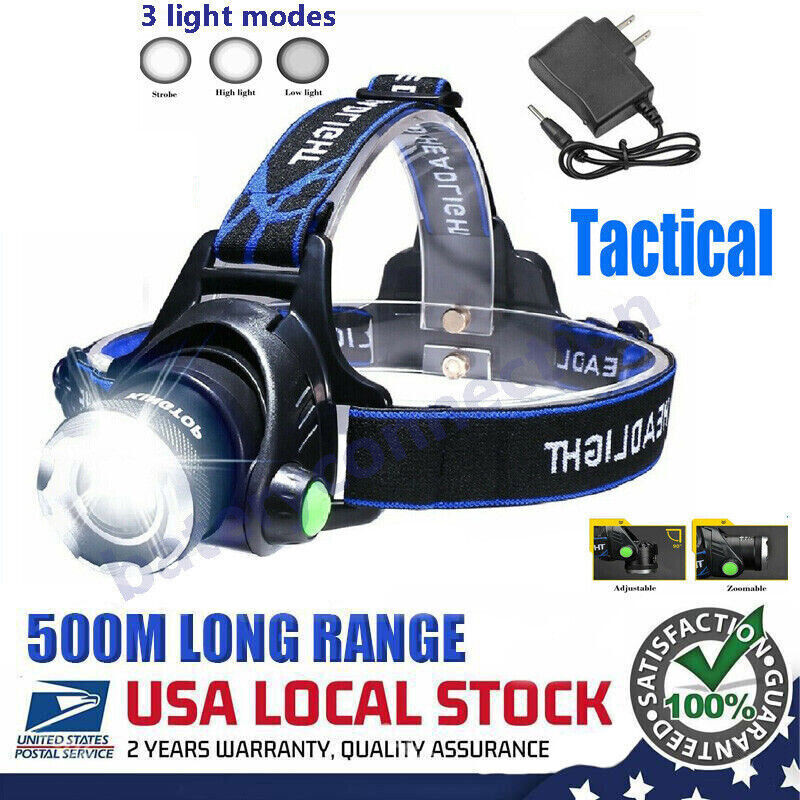 Rechargeable Head light  Tactical Headlamp Zoomable Head Lamp Bright