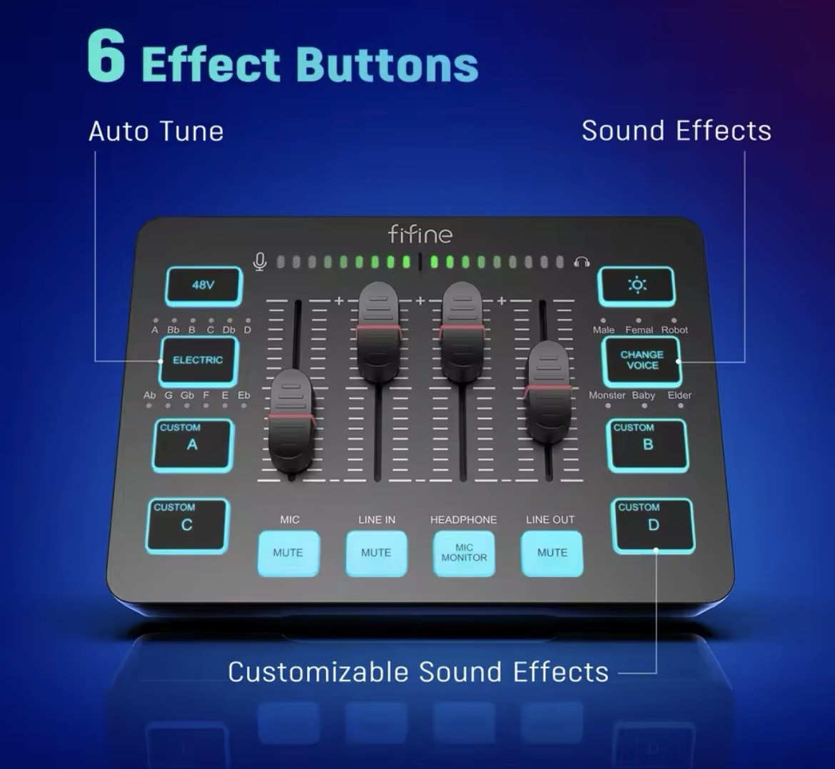 Mixer Controller Audio Professionale 4 Canali USB Karaoke Dj Pianobar Feste Mp3 - Miniatura 4