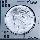 1922 P BU GEM PEACE SILVER DOLLAR UNC MS+++ U.S. MINT RARE COIN 6616