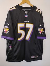Nike Nwt  Jersey Mens Xl Baltimore Ravens Mosley 57 NFL On Field Outdoor