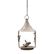 Bird Bath Hanging Bird Basin Weatherproof Feeding Bowl Rustic Metal Chain