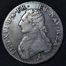 1784-A France, Louis XVI, Silver Ecu, Paris Mint, KM.564.1, Dav.1333