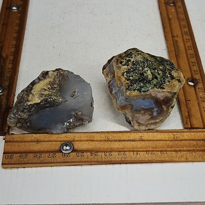 Indonesian Moss agate rough. Beautiful blue agate and moss like pattern, 10.0oz