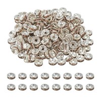 6Mm Rondelle Abstandshalter 200 Stk Kristall Strass Silber/Gelb Schmuck Diy