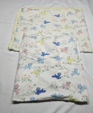 Vintage 1970's Baby Lambs Bed Sheet And Crib Blanket Animals