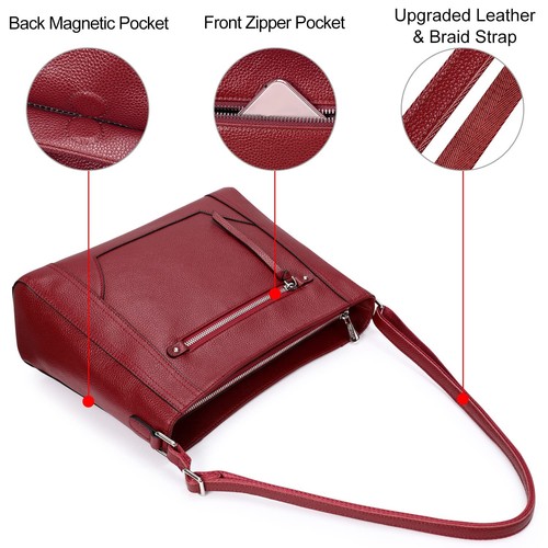 Medium Women Genuine Leather Crossbody Bags Cowhide Shoulder Handbag Ladies P... - Picture 5 of 6