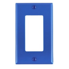 Leviton 1-Gang Decora/GFCIDeviceWallplateStandard SizeThermoplastic BLUE 14PK