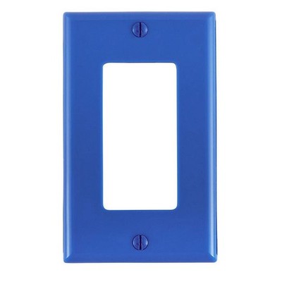 Leviton 1-Gang Decora/GFCIDeviceWallplateStandard SizeThermoplastic (BLUE) 14PK