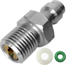 8Mm Quick-Disconnect Plug Adapter, Stainless Steel 1/8" BSPP Male Thread Air Too