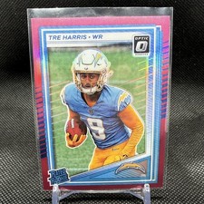 2025 Panini Donruss - Rated Rookie Tre Harris #329 Optic Preview Pink Prizm (RC)