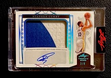2022 Leaf Trinity Stephen Curry Jumbo Patch Auto Game-Worn Sapphire 3/8!!🔥💎🤩