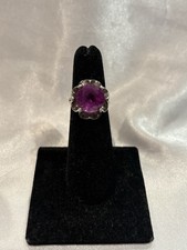 Amethyst Sterling Silver Cocktail Ring Size 6