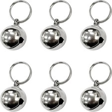 6-Pack Metal Pet Collar Bells   Small Silver Charm Pendants for Dogs, Cats 