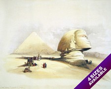 THE GREAT SPHINX OF GIZA EGYPT ANCIENT EGYPTIAN PAINTING ART REAL CANVAS PRINT