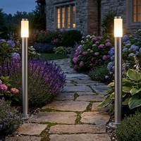 2X Led Stehlampen Gartenlampe AußEnstehlampe Standleuchte Edelstahl Wegelampe