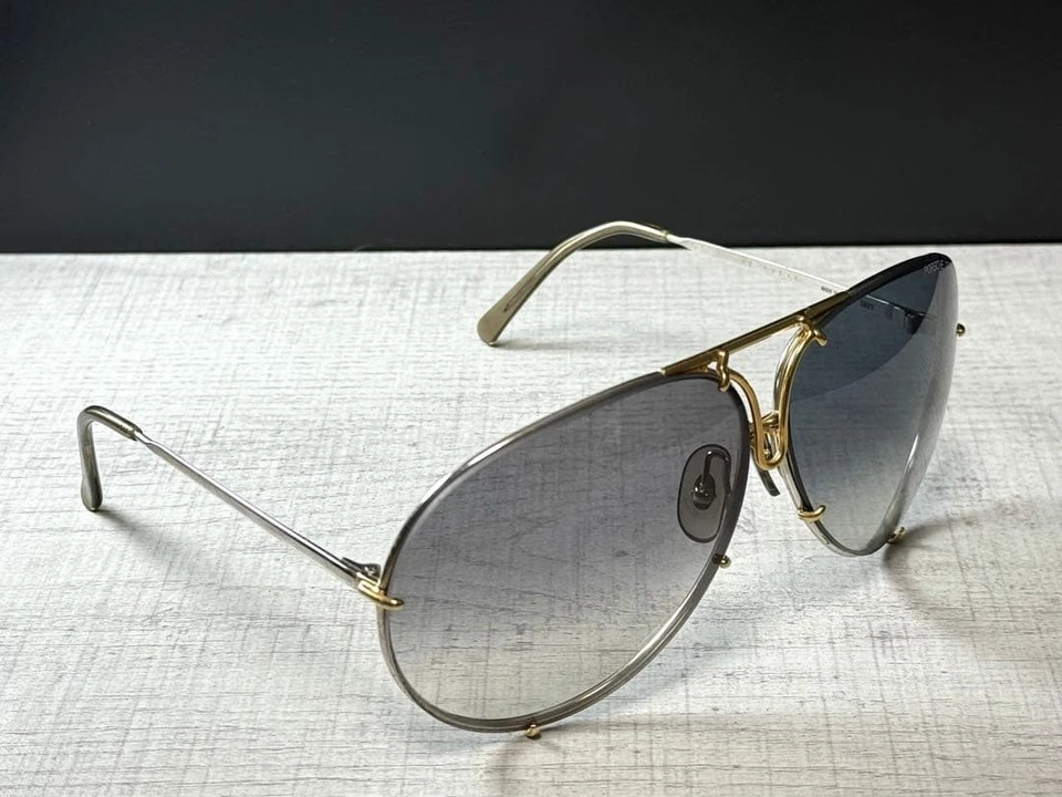 Gafas de sol CARRERA PORSCHE Design Vintage Teardrop 5623 Temple Silver Gold Foto 3 de 4
