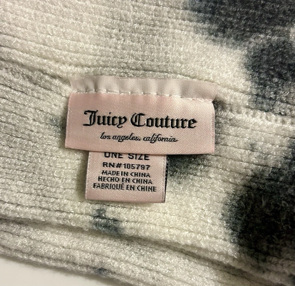 Juicy Couture Tie-Dye Invierno Esquí Diadema/Calentadores de Oreja Talla Única Negro Blanco Rosa Foto 4 de 4