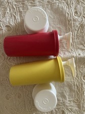 Tupperware Vintage Ketchup and Mustard Pump Containers Dispensers