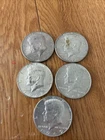 Kennedy Half Dollar, 40 percent silver, lot of 5 coins, $2.50 face value