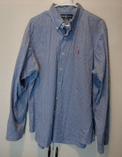 Ralph Lauren XL Men's Blue plaid long sleeve button down shirt pony Classic Fit