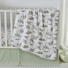 Baby Crib Bedding Set for Boys, 3 Pieces Dinosaurs Pattern Stretch Ultra Soft...