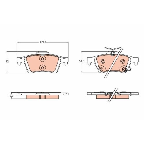 Kit de plaquettes de frein TRW GDB2178 pour frein à disque Ford