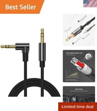 1.5FT 3.5mm Right Angle Audio Cable - HiFi Sound  Tangle-Free Design