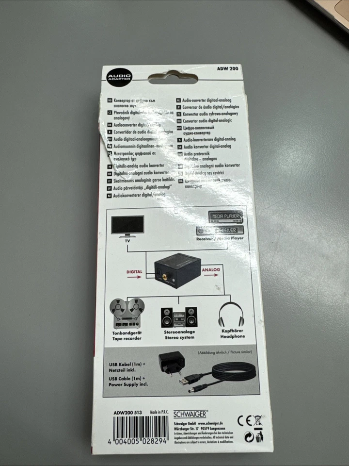 Schwaiger ADW200 Ultimate Digital In Analog Out Audio Adapter Konverter #KT8518X - Bild 4 von 4
