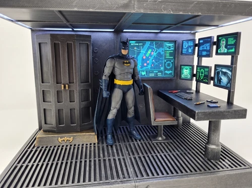 3D Printed Batcave Control Center & Diorama – 1:12 Scale (For 6" Action Figures)