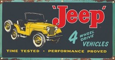 Vintage Late 1940s-mid 1950s Jeep Dealers Repro Banner 4 Garage Man Cave