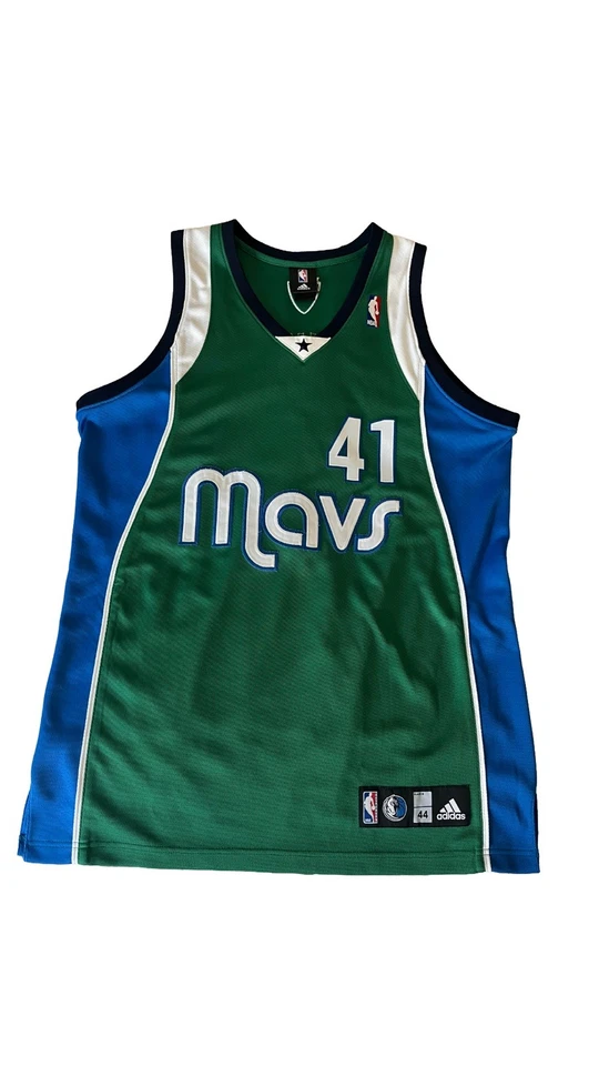 Camiseta Adidas Auténtica Dallas Mavericks Dirk Nowitzki Talla 44 L Para Hombre De Colección Foto 2 de 4