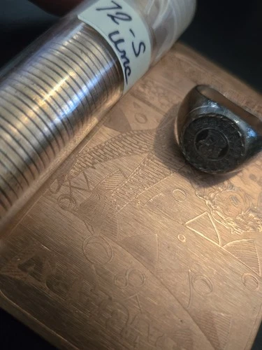 Miss January Copper Bar And Sterling Silver 12g ! Ring + 1972-s Unc Penny's