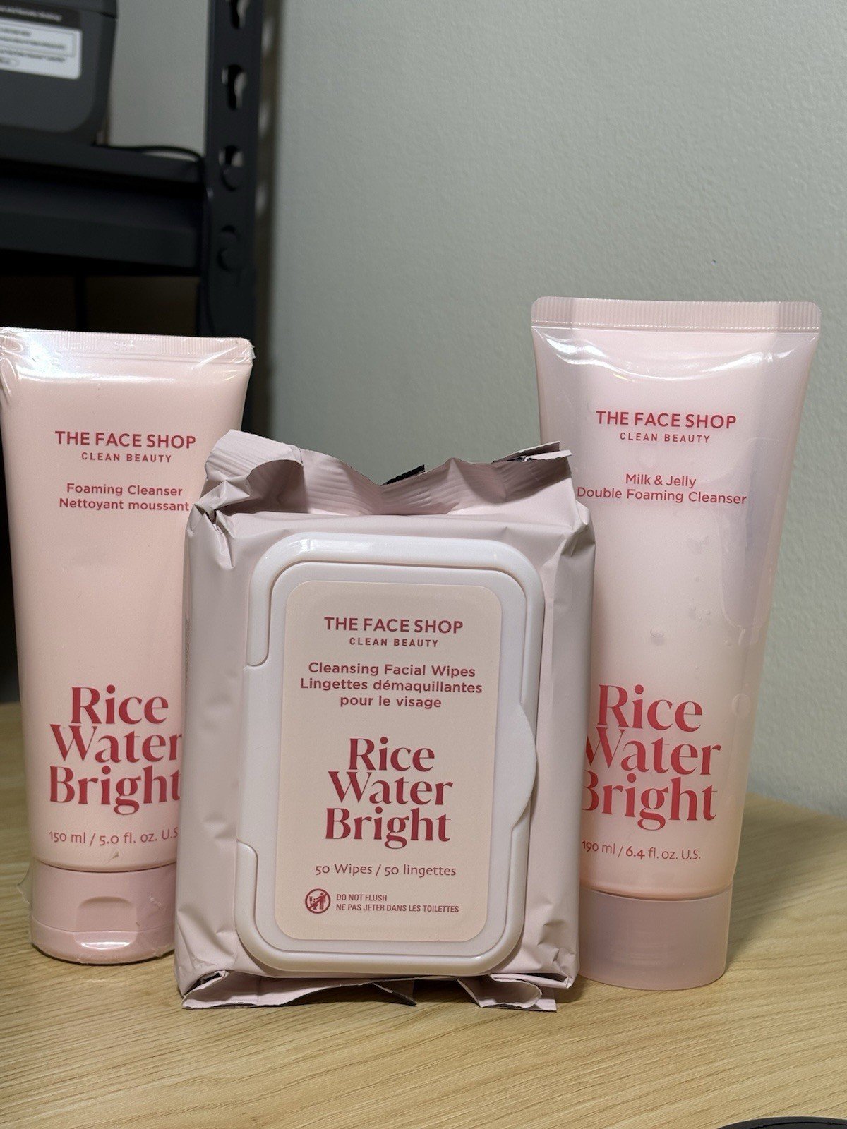 The Face Shop Rice Water Bright Set Cleanser + Milk Jelly + 