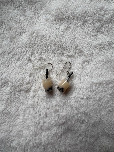 ♡Adorable Boba Milk Tea Earrings Himekaji