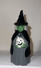 Small Ceramic Green Witch Figural with Jack O'Lantern Hyde and EEK! Boutique New