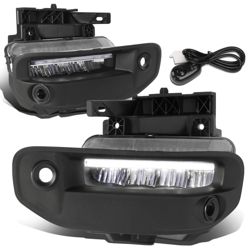 Fit 19-22 Ram 1500 Bumper Bar LED DRL Fog Lights Lamp w/ Bezel Cover +Switch - Picture 1 of 11