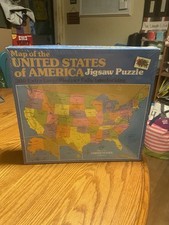 Map of United States America Golden 1985 300 Piece Extra Large Jigsaw Puzzle