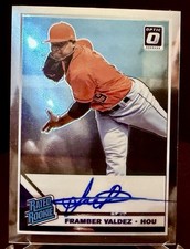 Framber Valdez 2019 Panini Donruss Optic Rated Rookie Signatures Autograph