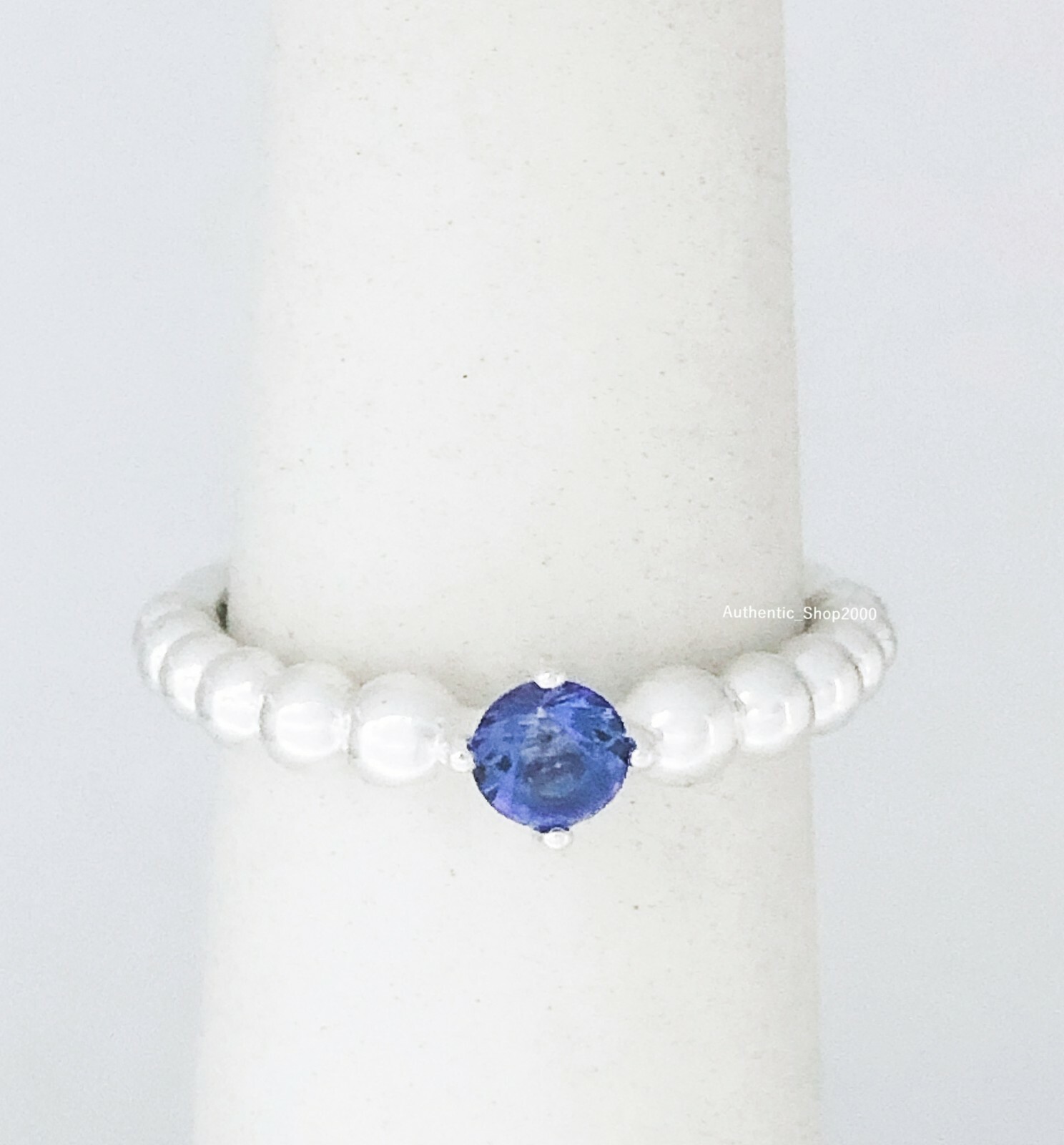 New 100% Authentic PANDORA 925 Sterling Silver Sea Blue Beaded Ring 198598C012