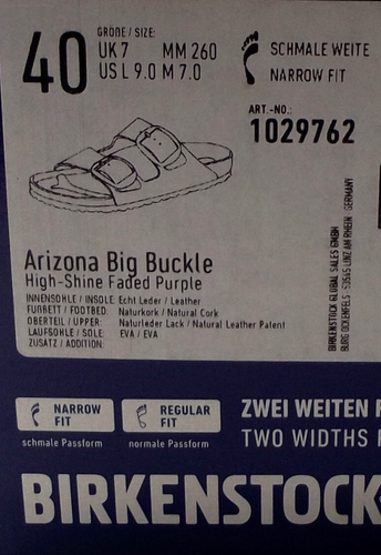 BIRKENSTOCK ARIZONA BIG BUCKLE L9 M7 260 LEDER FADED PURPLE Gr 40 NEU IM KARTON - Bild 3 von 3