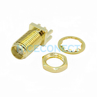 50x SMA Female Jack End Launch Bulkhead For PCB Board Edge Clip RF Connector