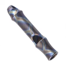 Outdoor Titanium Alloy Keychain Safety Whistle Necklace Lanyard Survival EDC