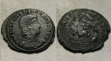 Rare genuine ancient Roman coin Constantius Gallus spearing enemy rider 251AD