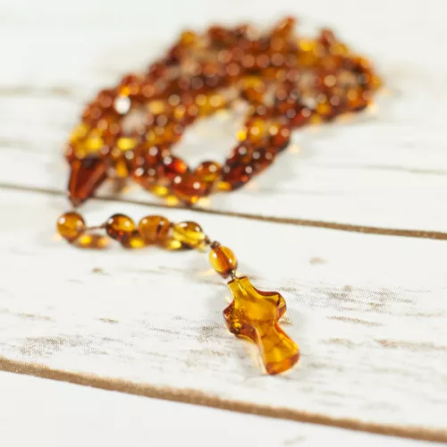 gorgeous natural baltic amber rosary - catholic prayer beads - 59 beads  rosary  image 1