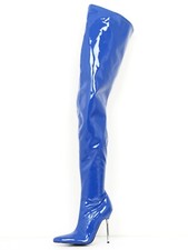 Women Pointed Toe Over The Knee High Boots Patent Leather Stiletto Heel Clubwear