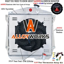 4 Row Radiator Shroud Fan For Chevy Cars Fleetline Sedan Coupe Swap Engine