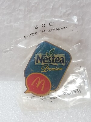 McDonald's Nestea Premium Lapel Pin Enamel Single Post Clutch Back New IN PCKG