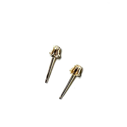WINZIGE Ohrringe Buttercur Set Diamant 10K Gelbgold zierlich - Bild 5 von 5