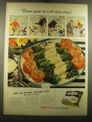 1950 Birds Eye Broccoli Ad - recipe for Birds Eye Autumn Vegetable Plate